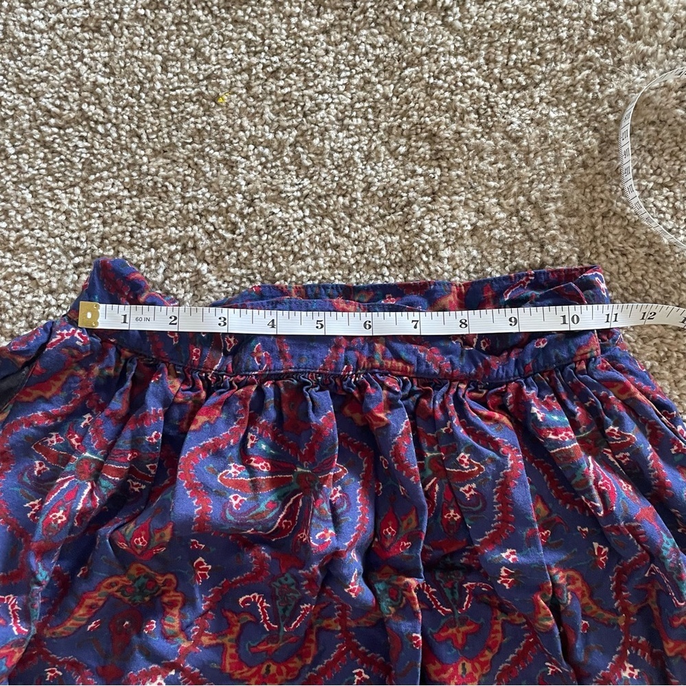 Vintage 90s Floral Midi Long Skirt Women’s 6 Navy Medallion Flowy Boho Cottage - Picture 11 of 13
